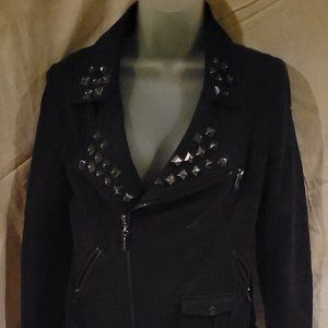 Black ladies cloth jacket with silver studs size Medium
